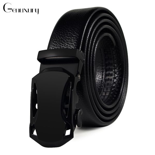 

genuxury fashion design business belts for casual ratchet dress genuine leather belt for automatic buckle, Black;brown