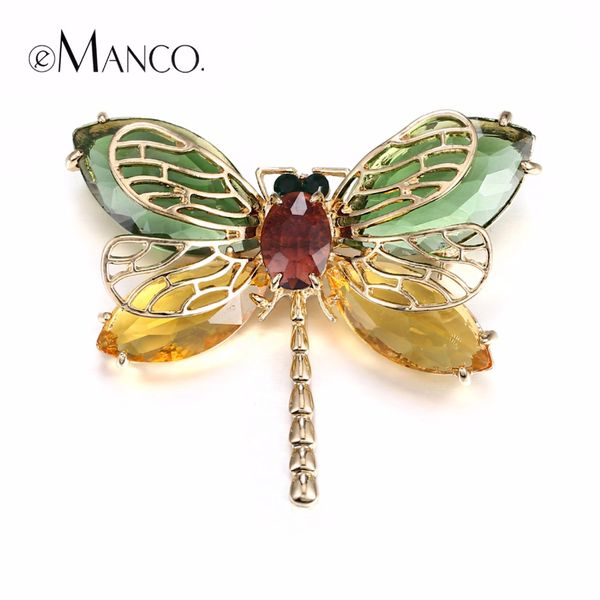 Fantaisie strass émail Libellule Broche Charme Animal Broche Pin Femmes Bijoux