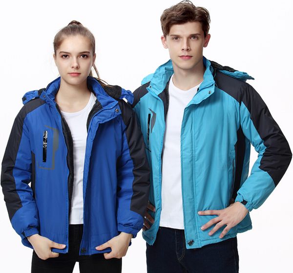 

jackets custom men's and women plus size 2018 outdoor windproof waterproof cold winter ski suit, Blue;black