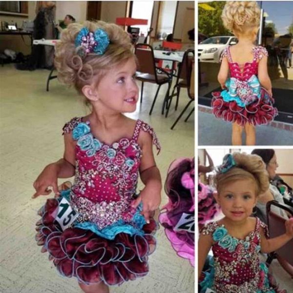 

милые кекс девушки театрализованные платья блестки бисером оборками аппликация кружева короткие рождественские девушки цветка бальные платья, White;red