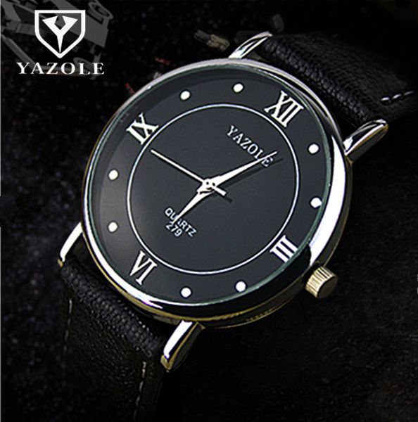 

new 2018 modern watch brand yazole watch men leather belt analog quartz minimalist watches mens watches montre femme, Slivery;brown