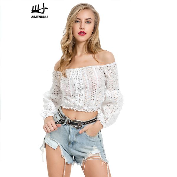 top maniche lunghe spalle scoperte