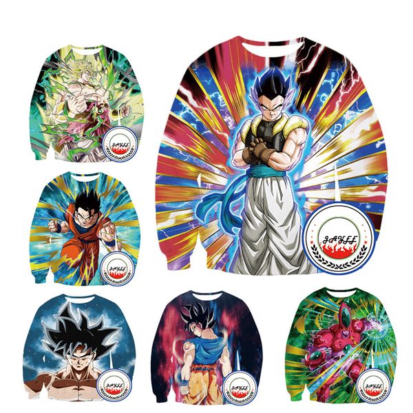 

anime pullover goku dragon ball z bolso com capuz camisolas 3d hoodies pullovers das mulheres dos homens de manga longa outwear hoodie, Black
