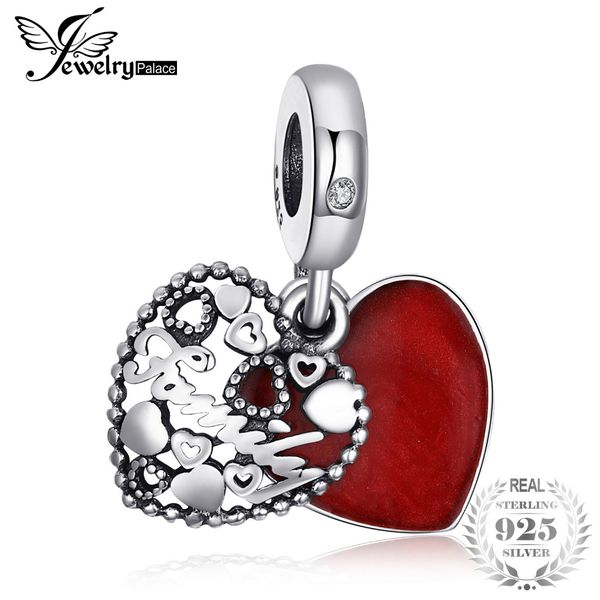 

jewelrypalace 925 sterling silver secret admiration red enamel beads charms fit bracelets gifts for her fashion jewelry present, Blue;slivery