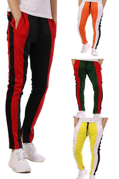 

Мужчины повседневная брюки цвет соответствия хип-хоп фитнес ноги молния шить брю