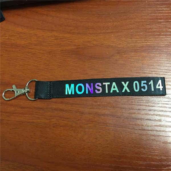 

youpop kpop monsta x discoloration name key chain k-pop key ring pendant keyring laser keychain, Silver