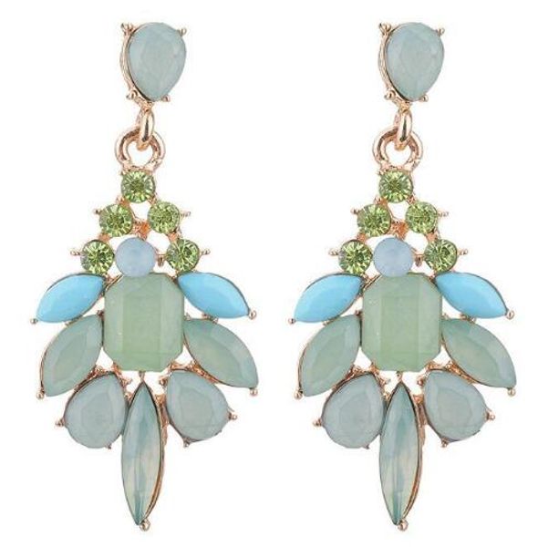 

new fashion refreshing macaron jelly color gemstone earrings beautiful drop ear nail ear personalized fashi, Silver