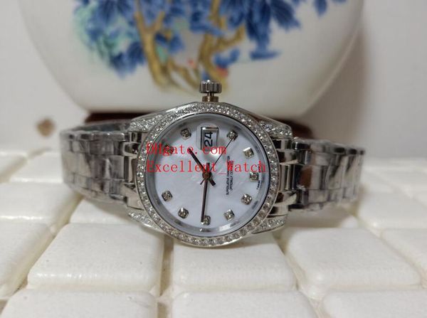 

Горячие продать женские часы 36 мм 81159 81159-0016 Pearlmaster Алмазный белый циферблат Дата п