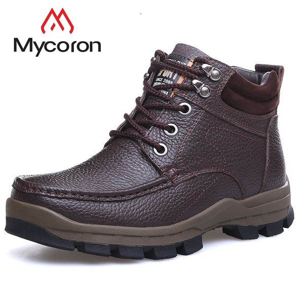 

mycoron men shoes footwear boots winter snow boots short plush breathable fashion men winter sapato masculino, Black