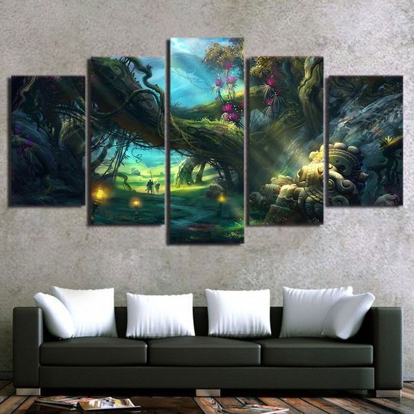 2019 Hd Printed Wall Art Canvas Painting Fantasy Magic Forest Picture Modular Fairy Tale Posters And Prints From Weichenart 36 18 Dhgate Com