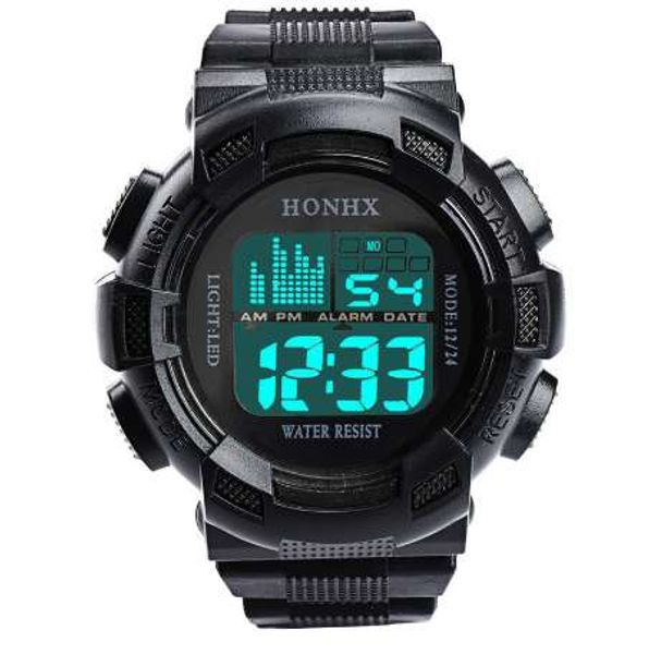 

honhx mens watch led digital date waterproof sports army males quartz watch outdoor electronics men clock relogio masculino y25, Slivery;brown