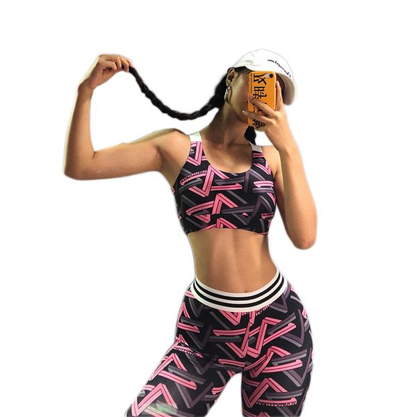 

women's 3d print yoga fitness 2 piece set summer girl's new sportswear sport clothing yoga meditation set gym running, White;red
