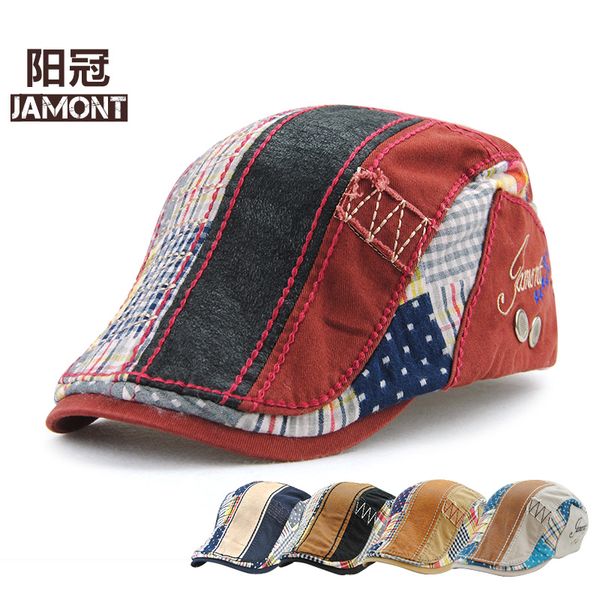 

jamont] brand fashion cotton beret hat gorras visors men women outdoor cap sun hat casquette visors planas flat caps berets, Blue;gray