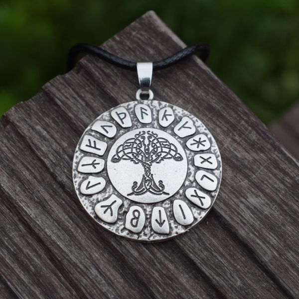 

whole saleceltic tree of life pendant nordic viking runes amulet celtic necklace charm pagan vikings norse mythology sanlan jewelry, Silver