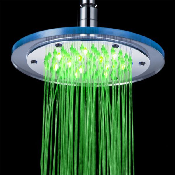

8 inch led shower head light changing 7 colors water saving bathroom rain handheld spa heads