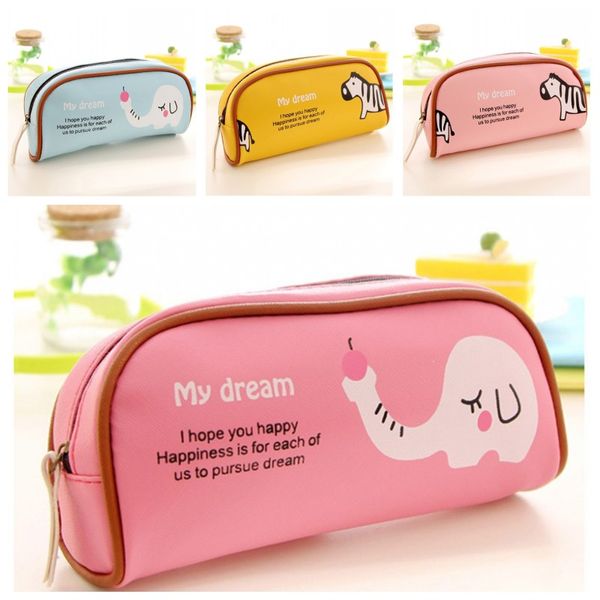 

stylish animal paradise pencil case cute zoo makeup tool bag super space pu stationery storage fit school/office/travel kid gift