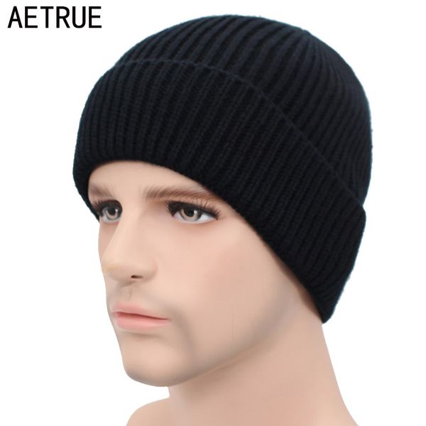 

aetrue winter skullies beanies men winter hats for men women knitted hat bonnet fashion caps mask warm male solid beanie hat