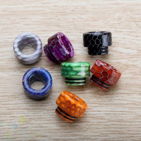 

810 Snakeskin Drip tip Snake skin Epoxy Resin Cobra Honeycomb Grid Mouthpiece Fit TFV12 Prince TFV8 Big Baby Tank DHL Free