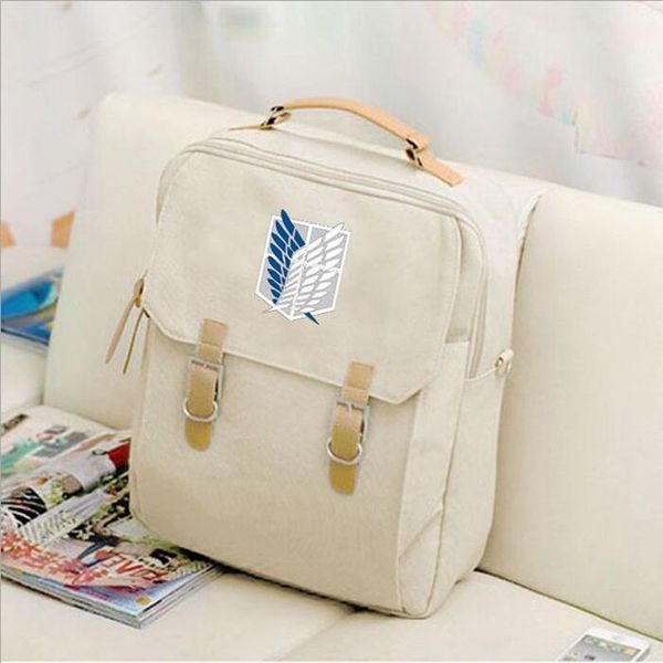 

2018 canvas preppy style backpack anime attack on titan women backpacks student school bags for teenagers girls