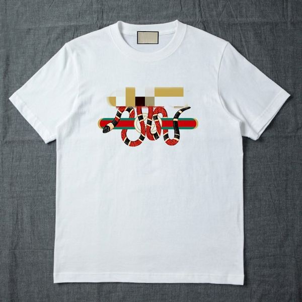 

High quality 2018 Brand new Hip Hop winter men snake print t-shirt Short Sleeve 100% Cotton poloshirt women tee Designer Couple t-shirt