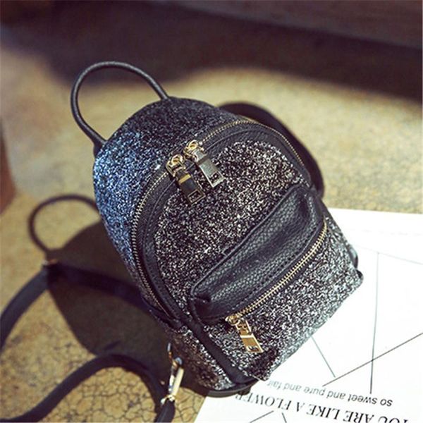 

leather female sequins pack small pu backpacks bags shoulder women fashion shoulder bag back cute messenger bag travel backpack bfwj, Red;black