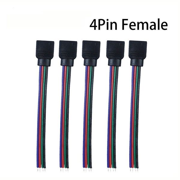 4-pin güç Hattı Konektörü 3528 5050 RGB Led Şerit Işık Için 4 pin mini jack adaptörü kadın kablolu kablo kontaktör