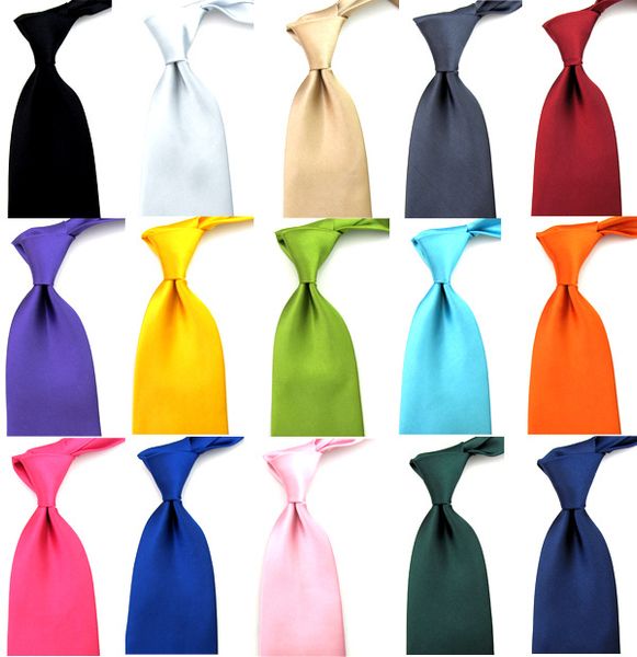 

Fa hion men women kinny olid color plain atin polye ter ilk tie necktie neck tie 30 color 8cmx145cm