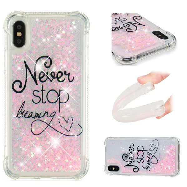 

Fashion Glitter Stars Liquid Quicksand Soft TPU Case For iPhone 5 5S SE 6 6S Plus 7 8 Plus X XS Max Cover