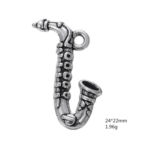 

2021 plates woodwinds saxophone music instrument charms diy jewelry making, Bronze;silver
