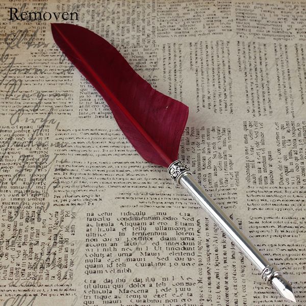 

removen feather quill dip pen europe vintage style dip pen 10pcs colors available