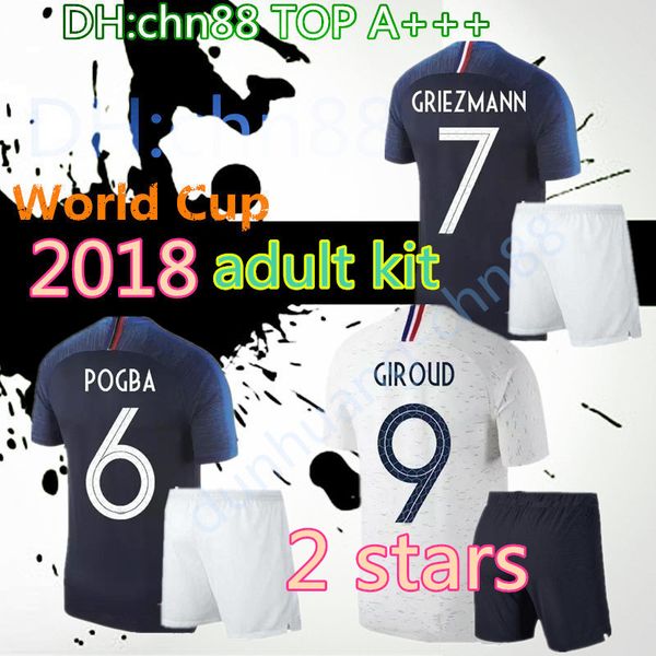 

число звезд: 2 2018 кубок мира griezmann pogba mbappe взрослых комплекты тайского топ футбол трикотажных изделия 18 19 боевой кант дембель м, Black