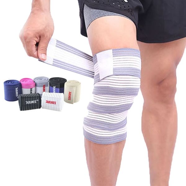 

stretch wrap knee bandages pressurized mountaineering riding leggings lashing protective gear, Black;gray