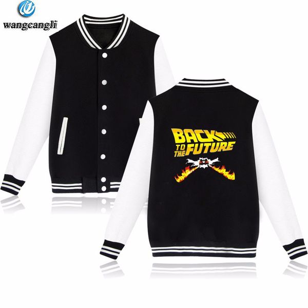 

latest back to the future design fashion sweatshirt unisex/men baseball jacket harajuku tracksuit brand clothing, Black;brown