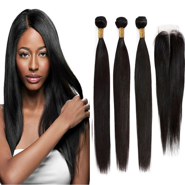 Peruvian Virgin Human Hair Extensions Straight Hair Wefts 3