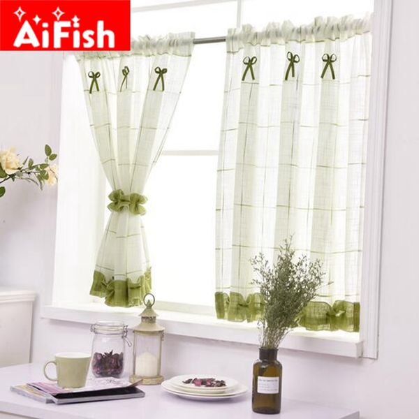 Romantic Sweet Lace Home Garden Screens Half Coffee Curtain Kitchen Dust-proof Curtains Balcony Toilet Pritition Curtain-40