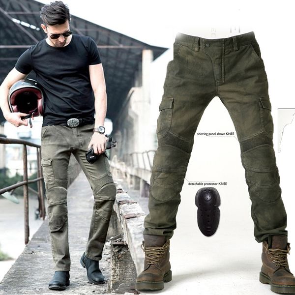 

army green uglybros motorpool ubs06 jeans men's motorcycle jeans pants protection equipment moto pants racing