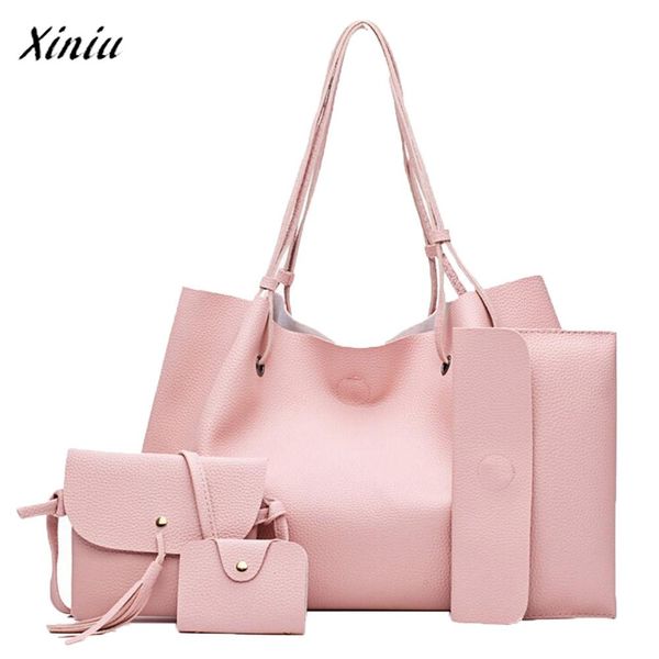 

xiniu 4pcs luxury handbags casual clutch womens bags designer fashion four sets bag women leather handbags messenger bag purse