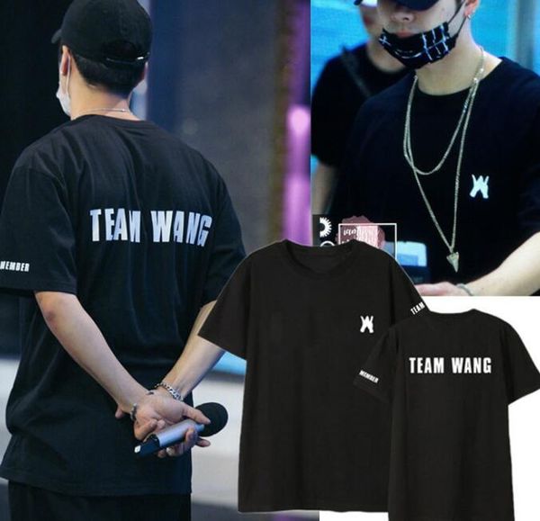 

2018 New Kpop GOT7 JACKSON team wang The Same Couple Summer Short Sleeve Tshirt Women Cotton T-Shirt Top Tees