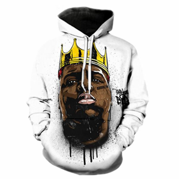 

fashion men/women b.i.g. biggie smalls tupac 3d funny printed crewneck sweatshirt fashion casual hoodies h434, Black