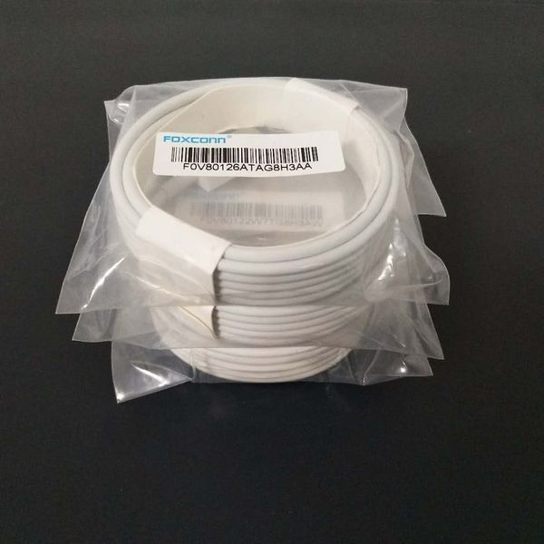 

100 foxconn genuine original 2m 6ft e75 chip od 3 0mm data u b charger cable for iphone x 8 7 6 plu 5 with packaging box