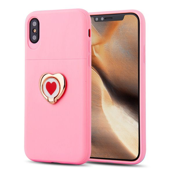 

female style luxury fashion for iphone x case business heart kickstand soft phone case for samsung mobile case pc+tpu cover coque