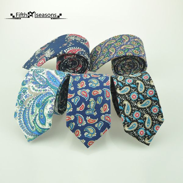 

chcum fashion casual cotton paisley mens ties for men 6cm narrow neck tie wedding party business necktie brand, Black;blue