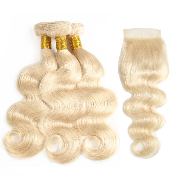 

Unproce ed brazilian virgin hair body wave bundle with clo ure 613 blonde weave bundle ilk body wave bulk remy human hair exten ion
