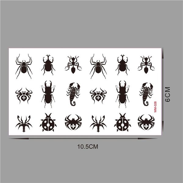 Acheter Commande Minimum De 05 Tatouage Temporaire Pour Homme Femme Autocollants Imperméables Maquillage Maquillage Maquiagem Maquillage Araignées