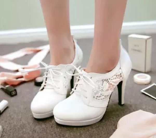 

women shoes in spring and autumn high fine heel round head, Black