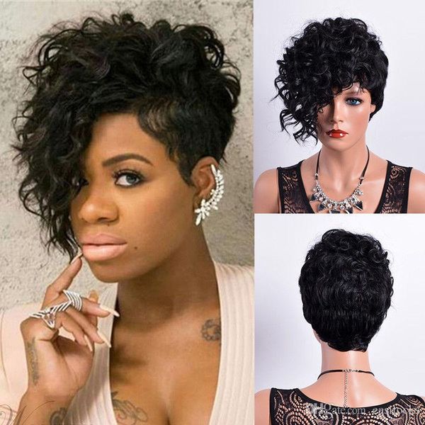 Synthetic Curly Hair Short Wigs For Black Woman Short Kinky Hair