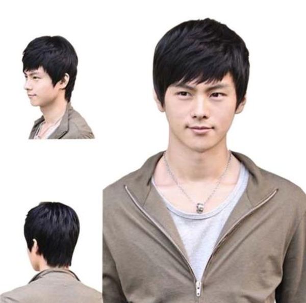 

short black or brown men straight fashion hair full fashion wig cosplay wig