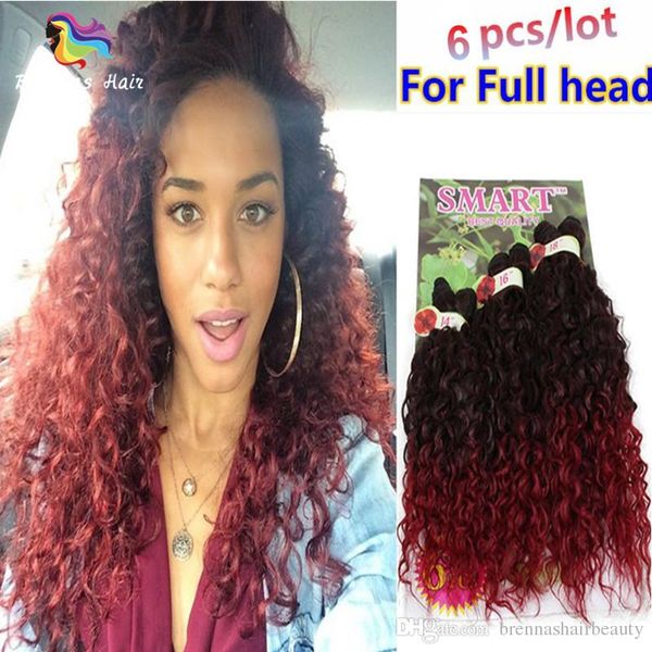 2020 High Temperature Fiber Ombre Color Synthetic Hair Weaving