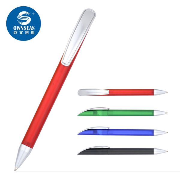 

1000 pcs/lot silver clip ballpoint with print logo personalized pens school supplies canetas, Blue;orange