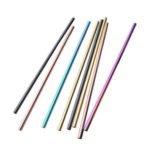 

304 Colorful Stainless Steel Straw Reusable Drinking Bent Straight Metal Straw Tea Coffee Tools Straw design